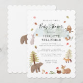 Forest Animals Rustic Baby shower Kaart (Voorkant / Achterkant)