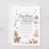 Forest Animals Rustic Baby shower Kaart (Voorkant)