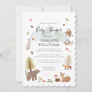 Forest Animals Rustic Baby shower Kaart