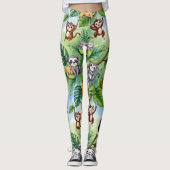 Forest Animals Seamless Pattern Leggings (Voorkant)