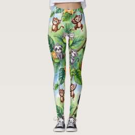 Forest Animals Seamless Pattern Leggings