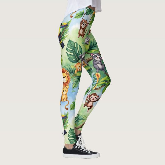 Forest Animals Seamless Pattern Leggings (Rechts)