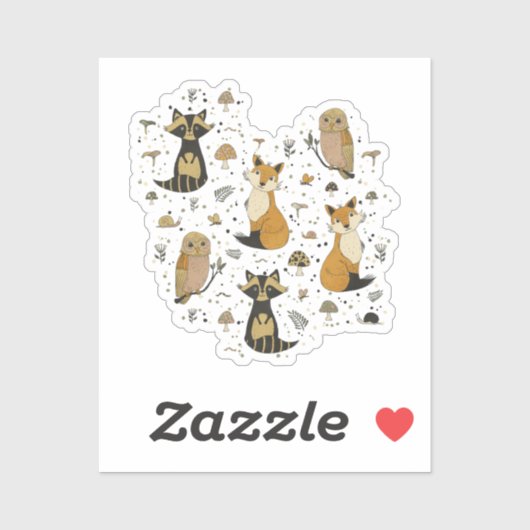 Forest animals sticker (Vel)