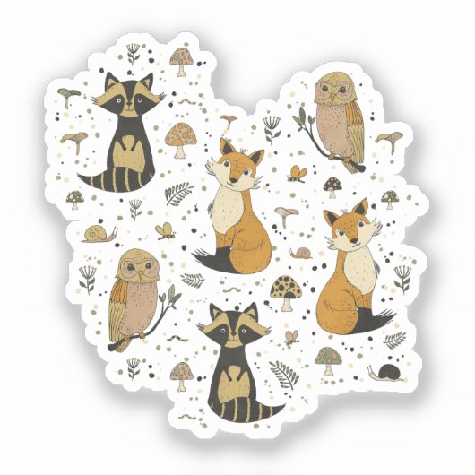 Forest animals sticker (Voorkant)