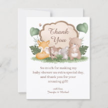 forest animals thank you baby shower stylish