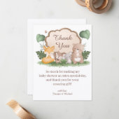 forest animals thank you baby shower stylish notitiekaartje (Voorkant / Achterkant in situ)