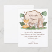 forest animals thank you baby shower stylish notitiekaartje (Voorkant / Achterkant)