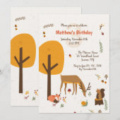 Forest Animals verjaardagsfeestje uitnodiging (Voorkant / Achterkant)