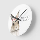 Forest Animals Waterverf Bunny Name Nursery Ronde Klok (Hoek)