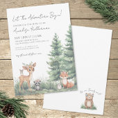 Forest Animals Waterverf Woodland Baby shower Kaart
