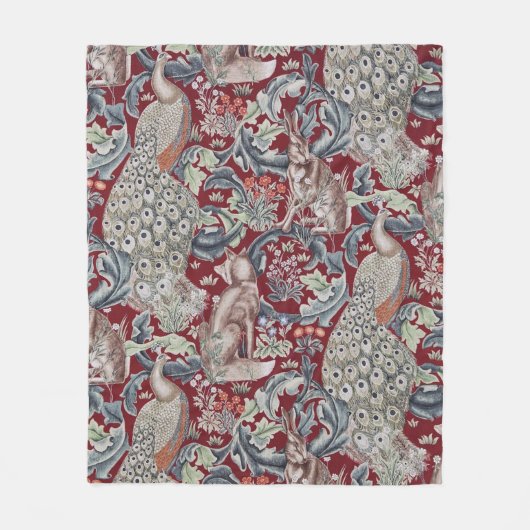 Forest Animals, William Morris Fleece Deken (Voorkant)