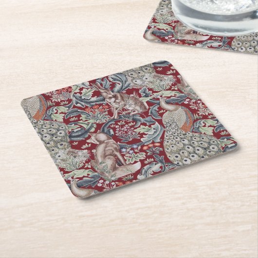 Forest Animals, William Morris Kartonnen Onderzetters (Schuin)