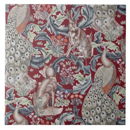 Forest Animals, William Morris Tegeltje (Voorkant)
