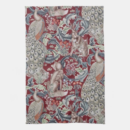 Forest Animals, William Morris Theedoek (Verticaal)