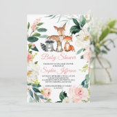 Forest Animals Woodland Baby shower Kaart (Staand voorkant)