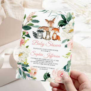 Forest Animals Woodland Baby shower Kaart