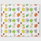 Forest Animals Woodland Creatures Fox, Raccoon Cadeaupapier (Vlak)