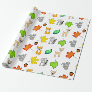 Forest Animals Woodland Creatures Fox, Raccoon Cadeaupapier