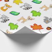 Forest Animals Woodland Creatures Fox, Raccoon Cadeaupapier (Hoek)