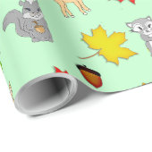 Forest Animals Woodland Creatures Fox, Raccoon Cadeaupapier (Rol Hoek)