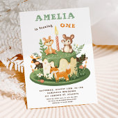 Forest Animals Woodland eerste verjaardag Kaart