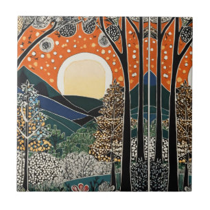 Forest Art Nouveau Tegel" Tegeltje