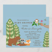 Forest Babies Woodland Baby shower Kaart (Voorkant / Achterkant)