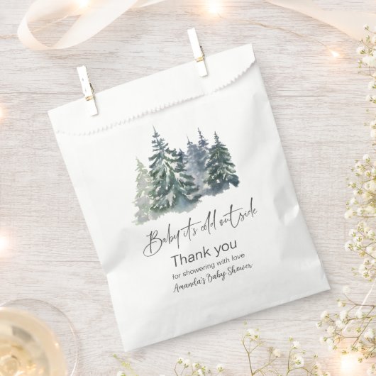 Forest Baby Het is koud buiten het Baby shower Bedankzakje (Geknipt)