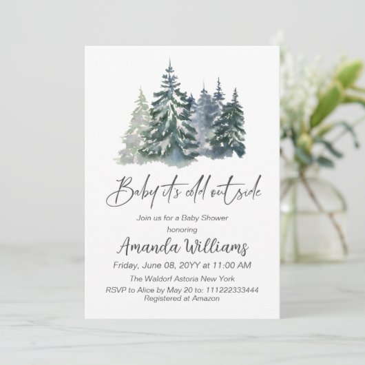 Forest Baby Het is koud buiten het Baby shower Kaart (Staand voorkant)