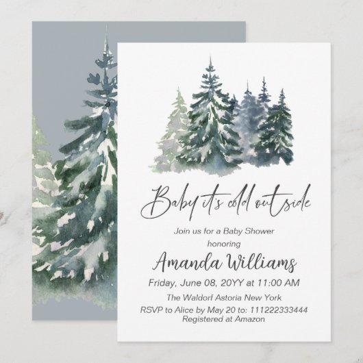 Forest Baby Het is koud buiten het Baby shower Kaart (Voorkant / Achterkant)