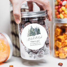 Forest Baby Het is koud buiten het Baby shower Ronde Sticker