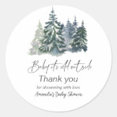 Forest Baby Het is koud buiten het Baby shower Ronde Sticker (Voorkant)