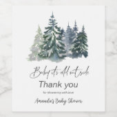 Forest Baby Het is koud buiten het Baby shower Wijn Etiket (Enkel label)