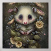Forest Baby Possum Sunflower | Possum Wall Print (Voorkant)