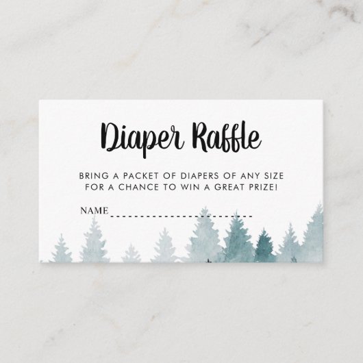 Forest Baby shower Diaper Raffle Informatiekaartje (Voorkant)
