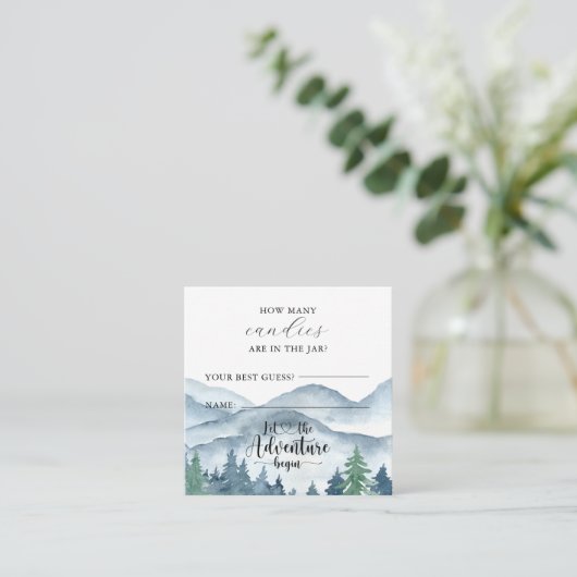 Forest Baby shower hoeveel in het potje spel Informatiekaartje (Staand voorkant)