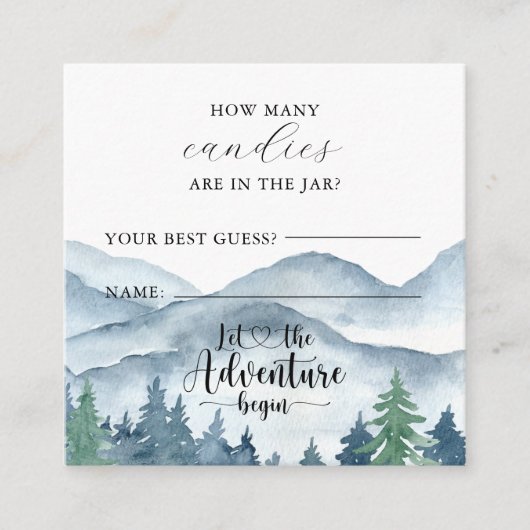 Forest Baby shower hoeveel in het potje spel Informatiekaartje (Voorkant)