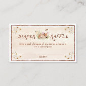 Forest Baby shower Luier Raffle Ticket Informatiekaartje (Voorkant)