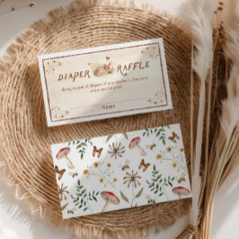 Forest Baby shower Luier Raffle Ticket Informatiekaartje