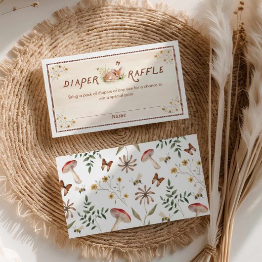 Forest Baby shower Luier Raffle Ticket Informatiekaartje