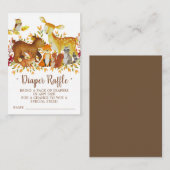 Forest Baby shower Luier Raffle Ticket Informatiekaartje (Voorkant / Achterkant)