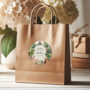 Forest Baby shower schattige dieren Ronde Sticker