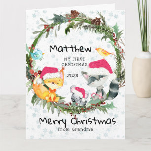 Forest Baby's eerste kerstKaart uit oma Kaart