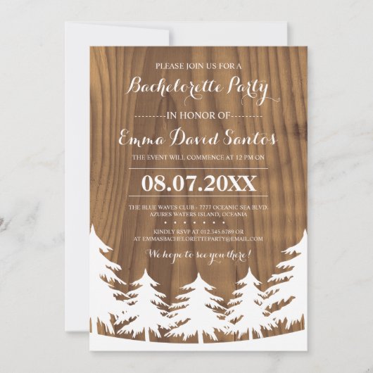 Forest Bachelorette Party nodigt uit Kaart (Voorkant)