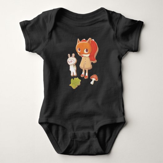 Forest Bakery: Fox Girl & Animal Cookies Patroon Romper (Voorkant)