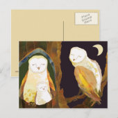Forest Barn Owl Family Briefkaart (Voorkant / Achterkant)
