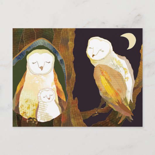 Forest Barn Owl Family Briefkaart (Voorkant)