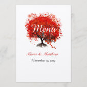 Forest Barn Rustic Red Tree Wedding Menu (Achterkant)