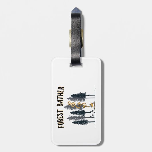 Forest Bather Camping Bagagelabel (Achterkant verticaal)