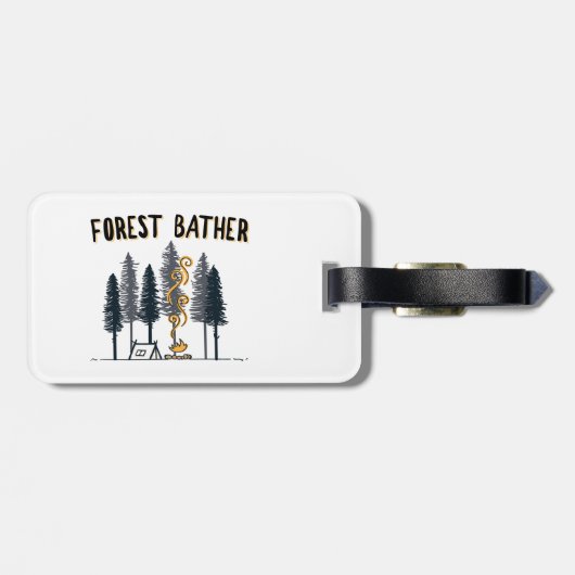 Forest Bather Camping Bagagelabel (Achterkant horizontaal)